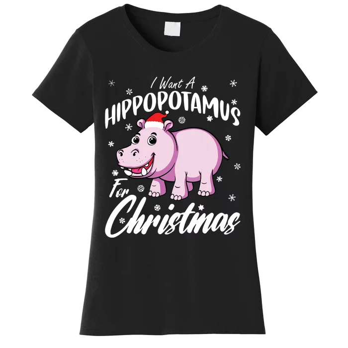 I Want A Hippopotamus For Christmas Shirts Xmas Hippo Women's T-Shirt