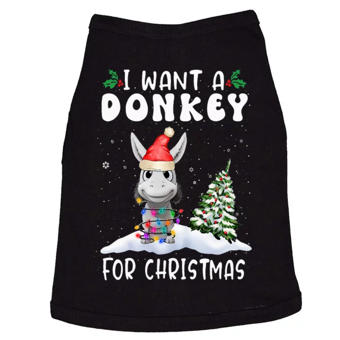 I Want A Donkey For Christmas Santa Hat Funny Xmas Doggie Tank