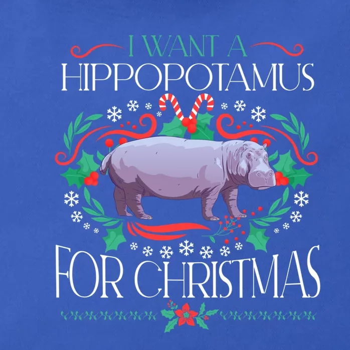 I Want A Hippopotamus For Christmas Xmas Hippo Cute Gift Zip Tote Bag