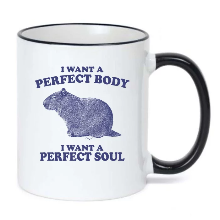 I Want A Perfect Body I Want A Perfect Soul Capybara Black Color Changing Mug