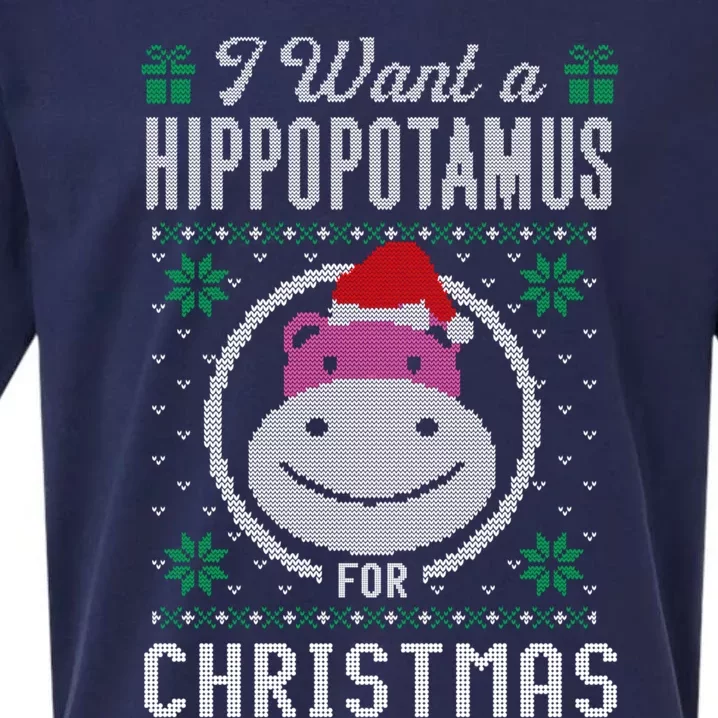 I Want A Hippopotamus For Christmas Gift Ugly Sweater Gift Sueded Cloud Jersey T-Shirt