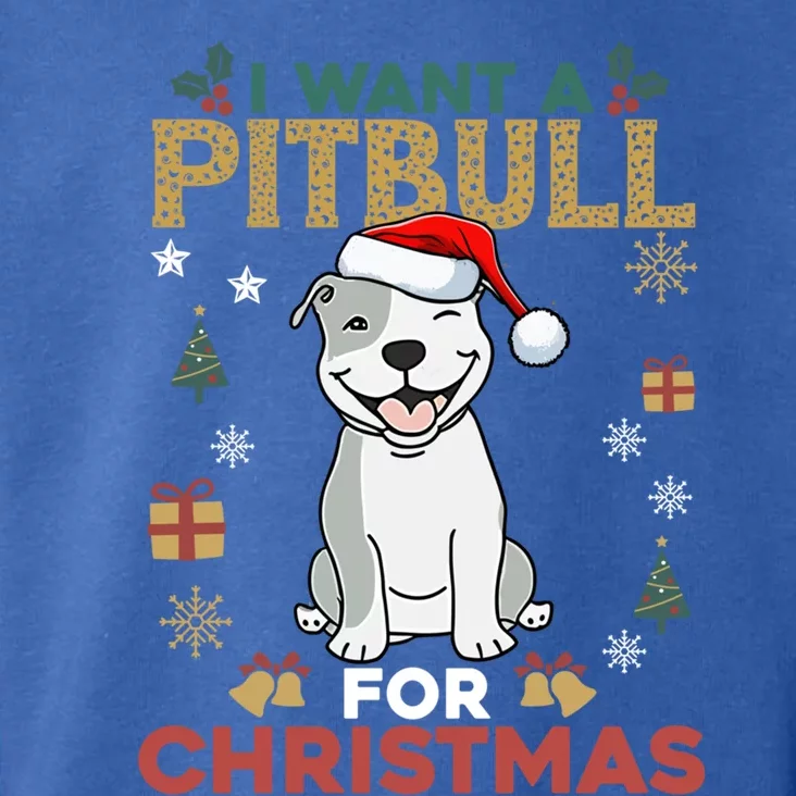 I Want A Pitbull For Christmas Cute Dog Lover Pajama Gift Toddler Hoodie