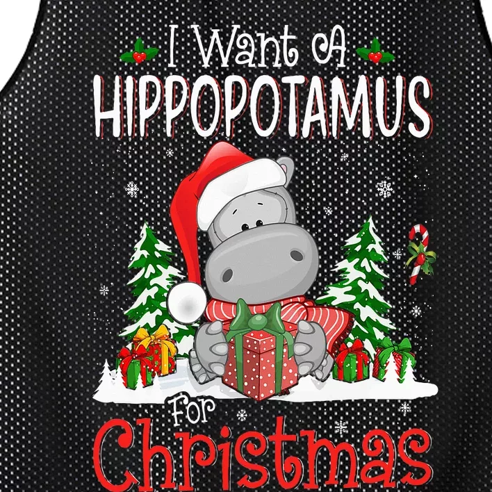 I Want A Hippopotamus For Christmas Xmas Hippo Mesh Reversible Basketball Jersey Tank