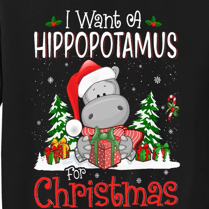 I Want A Hippopotamus For Christmas Xmas Hippo Tall Sweatshirt