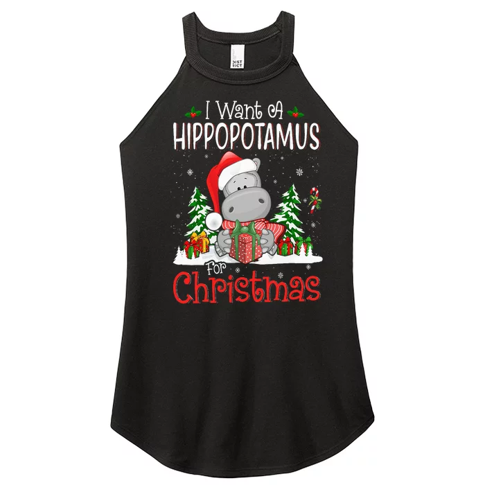 I Want A Hippopotamus For Christmas Xmas Hippo Women’s Perfect Tri Rocker Tank