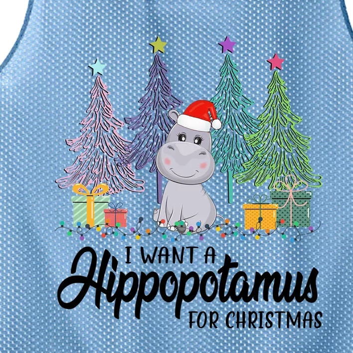 I Want A Hippopotamus For Christmas Gift Mesh Reversible Basketball Jersey Tank