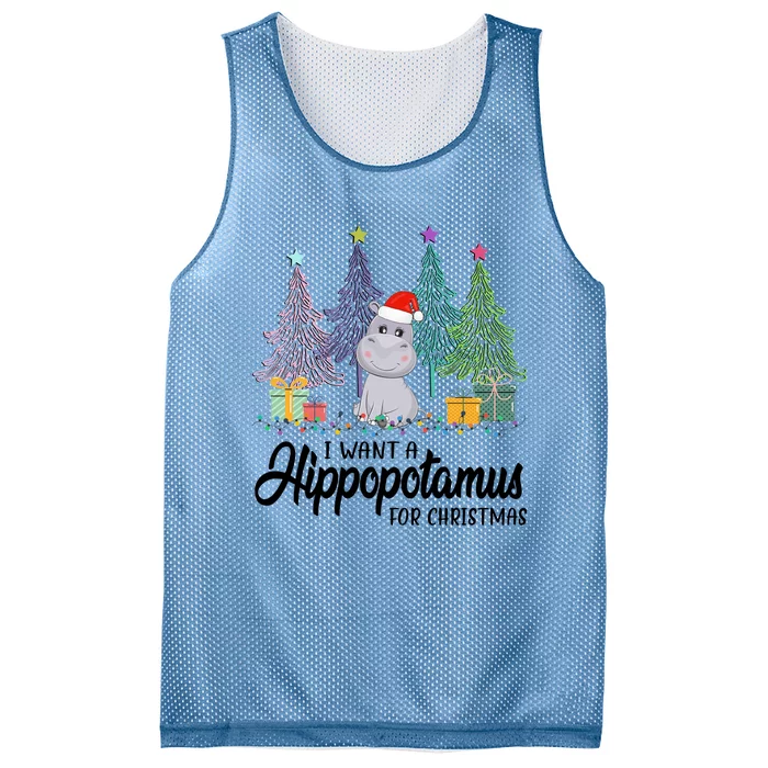 I Want A Hippopotamus For Christmas Gift Mesh Reversible Basketball Jersey Tank