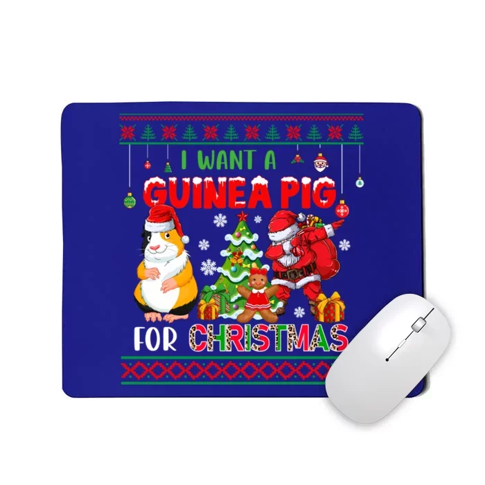 I Want A Guinea Pig For Christmas Dabbing Santa Guinea Pig Gift Mousepad