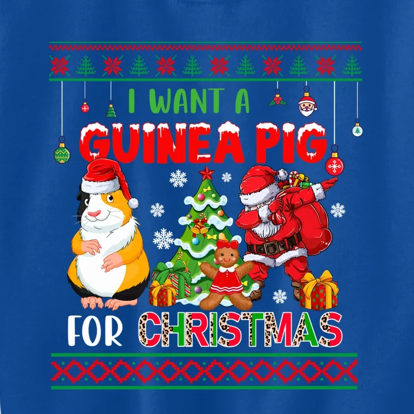 I Want A Guinea Pig For Christmas Dabbing Santa Guinea Pig Gift Kids Sweatshirt