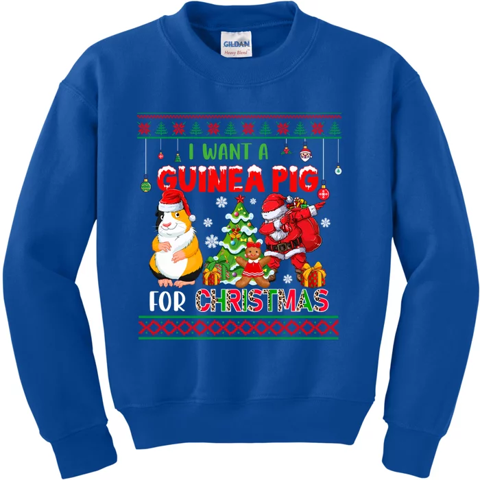 I Want A Guinea Pig For Christmas Dabbing Santa Guinea Pig Gift Kids Sweatshirt