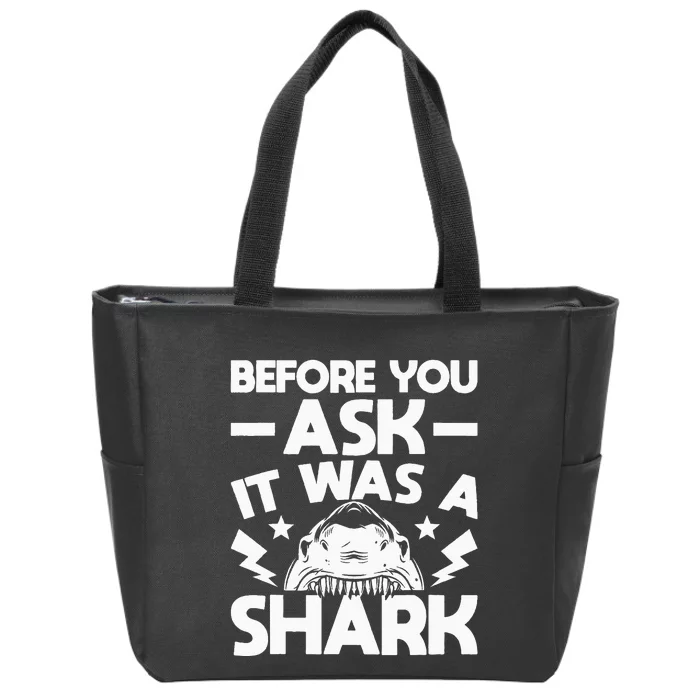 It Was A Shark Handicap Wheelchair Amputee Zip Tote Bag