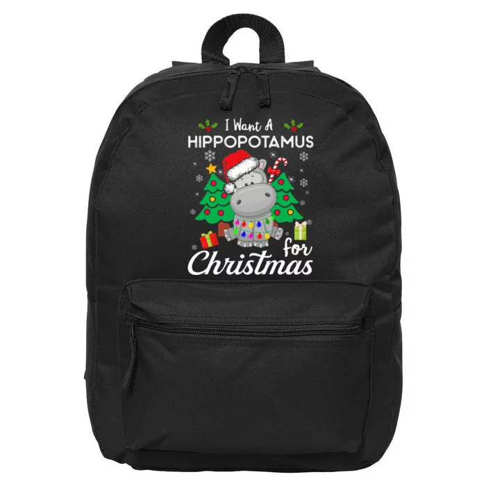 I Want A Hippopotamus For Christmas Cute Gift Xmas Costume 16 in Basic Backpack