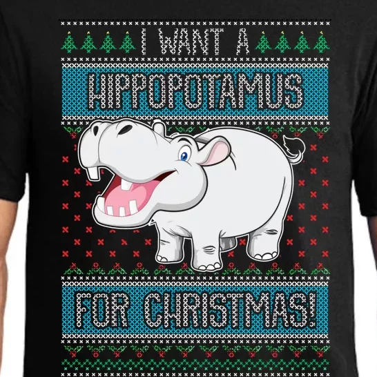 I Want A Hippopotamus For Christmas Great Gift Hippo Lover Gift Pajama Set