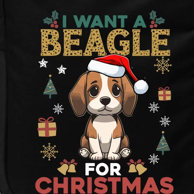 I Want A Beagle For Christmas Cute Dog Lover Family Pajama Meaningful Gift Impact Tech Backpack