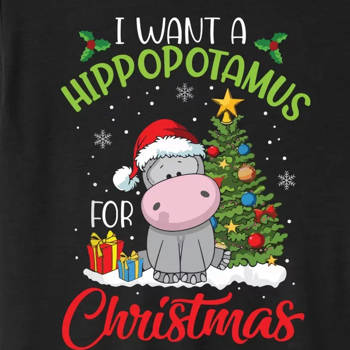 I Want A Hippopotamus For Christmas Hippo Candy Santa ChromaSoft Performance T-Shirt