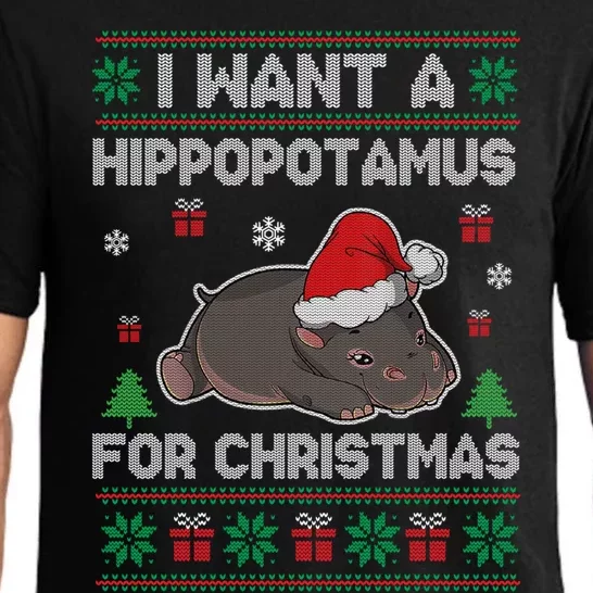 I Want A Hippopotamus For Christmas Ugly Xmas Sweater Hippo Meaningful Gift Pajama Set