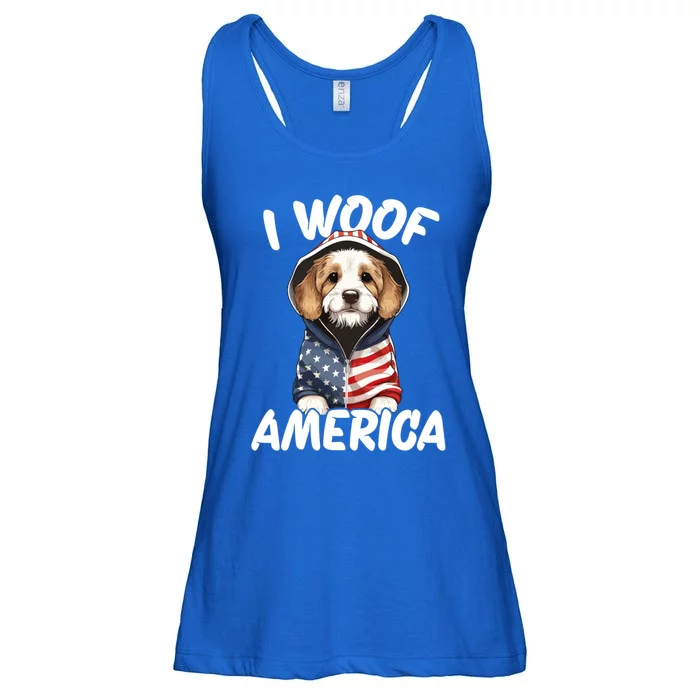 I Woof America Funny Gift Ladies Essential Flowy Tank