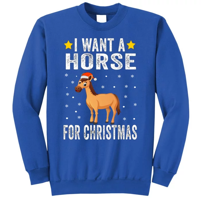 I Want A Horse For Christmas Horse Cute Gift Pajamas Gift Tall Sweatshirt