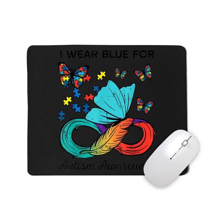 I Wear Blue For Autism Awareness Acceptance m.e.n Wo K.i.d.s Mousepad