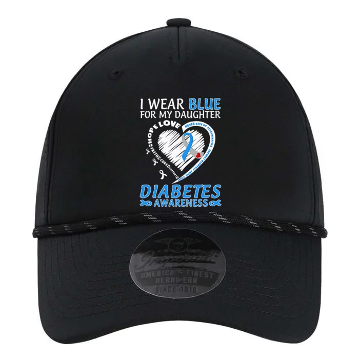 I Wear Blue For My Daughter Diabetes Awareness Blue Ribbon Performance The Dyno Cap