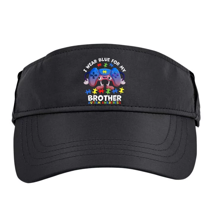 I Wear Blue For My Brother Autism Awareness Video Game Adult Drive Performance Visor