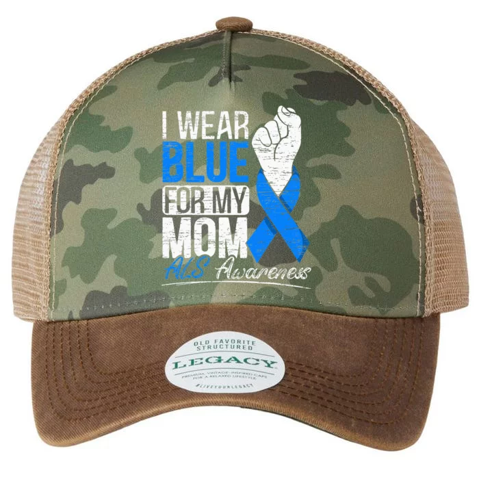 I Wear Blue For My Dad ALS Awareness Supporter Warrior Legacy Tie Dye Trucker Hat