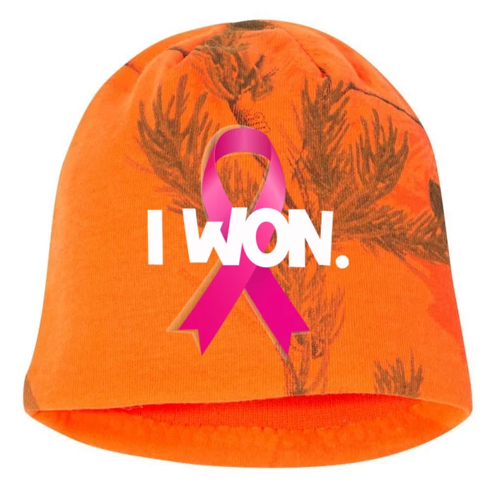 I Won Breast Cancer Awareness Survivor Kati - Camo Knit Beanie