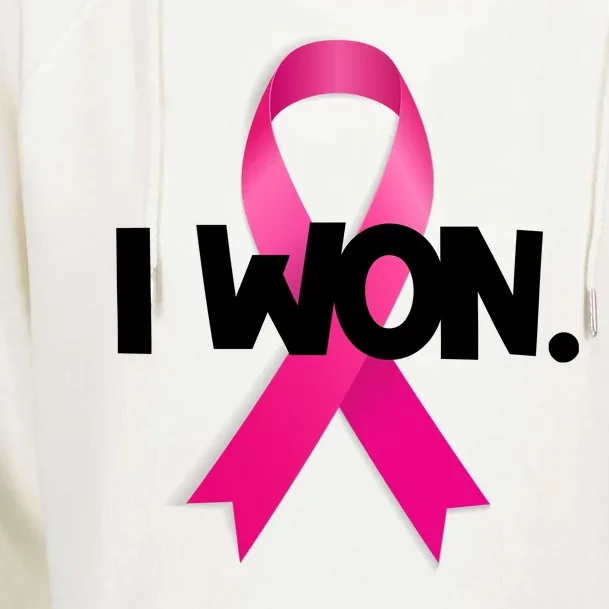 I Won Breast Cancer Awareness Survivor Womens Funnel Neck Pullover Hood