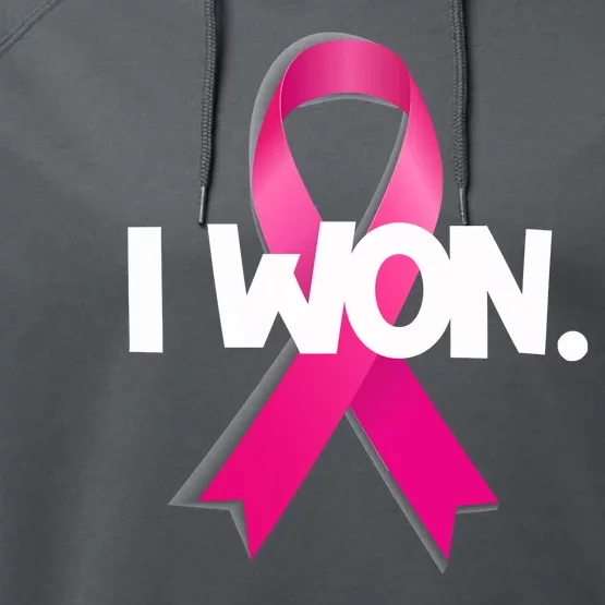 I Won Breast Cancer Awareness Survivor Performance Fleece Hoodie