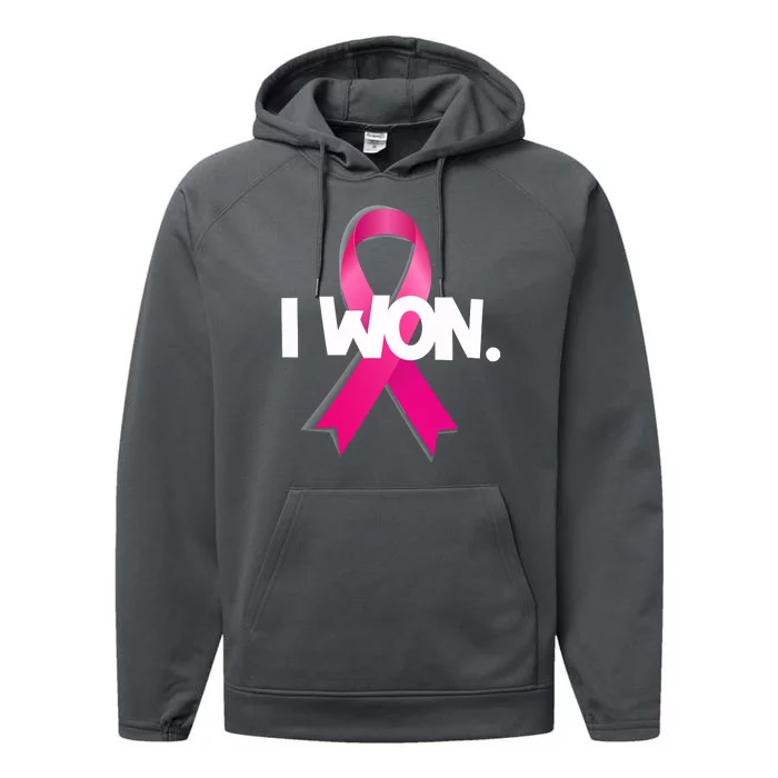 I Won Breast Cancer Awareness Survivor Performance Fleece Hoodie