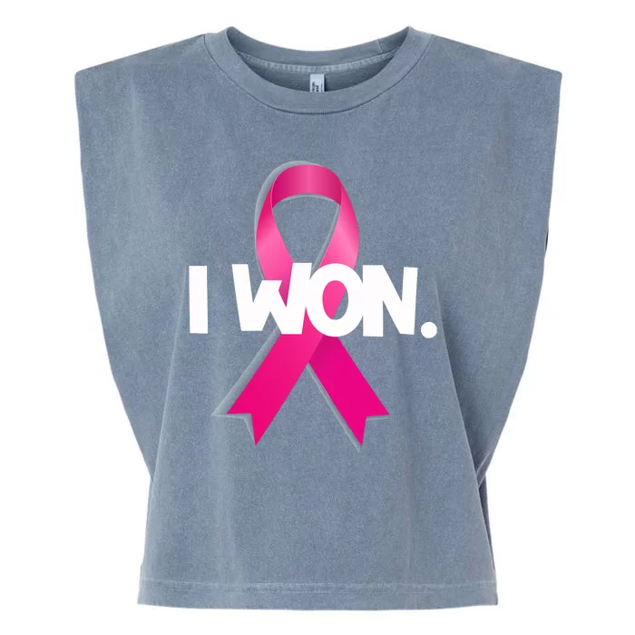 I Won Breast Cancer Awareness Survivor Garment-Dyed Women's Muscle Tee