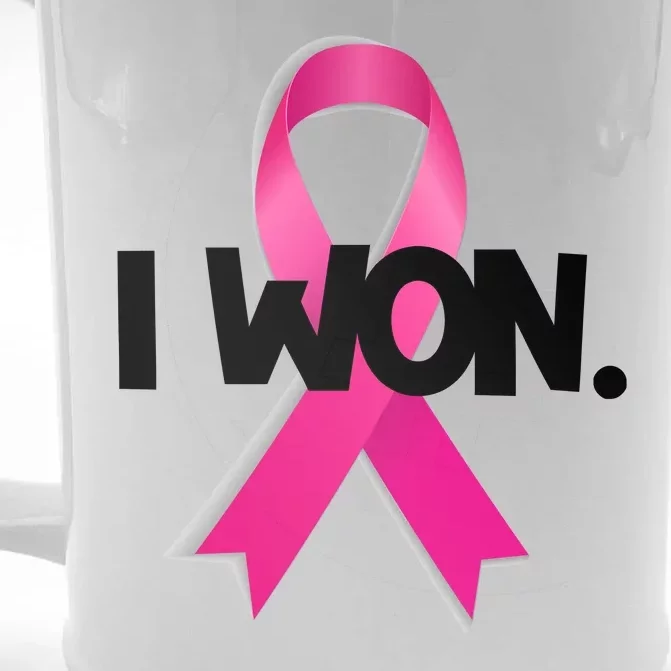 I Won Breast Cancer Awareness Survivor Front & Back Beer Stein