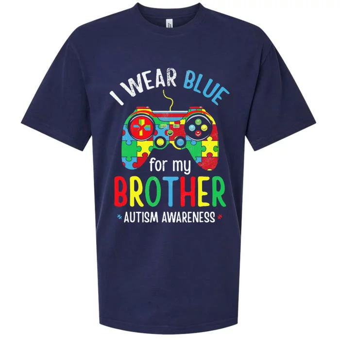 I Wear Blue for My Brother Autism Sueded Cloud Jersey T-Shirt