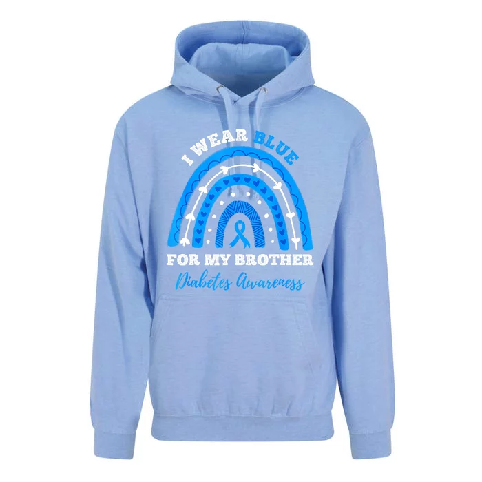 I Wear Blue For My Brother T1D Type 1 Diabetes Awareness Unisex Surf Hoodie