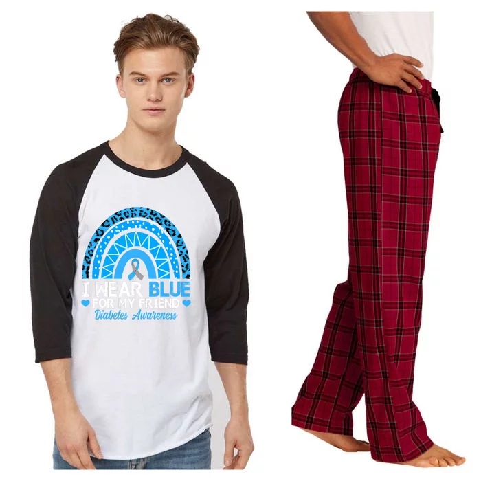 I Wear Blue For My Friend Type 1 Diabetes Awareness Raglan Sleeve Pajama Set