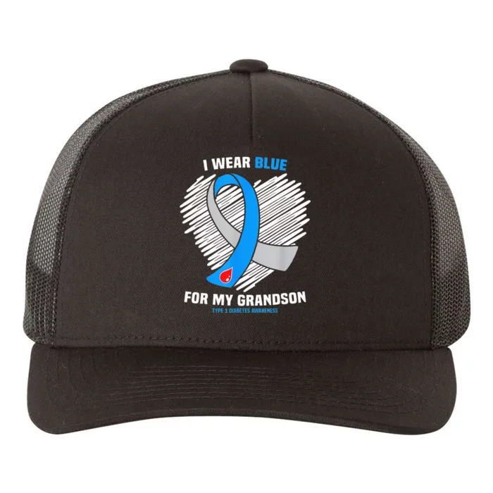 I Wear Blue For My Grandson Type 1 Diabetes Awareness Yupoong Adult 5-Panel Trucker Hat