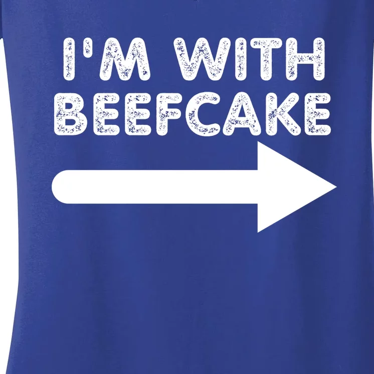 Im With Beefcake Women's V-Neck T-Shirt