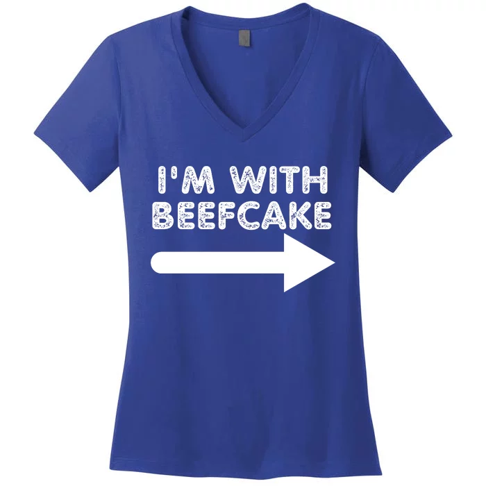 Im With Beefcake Women's V-Neck T-Shirt