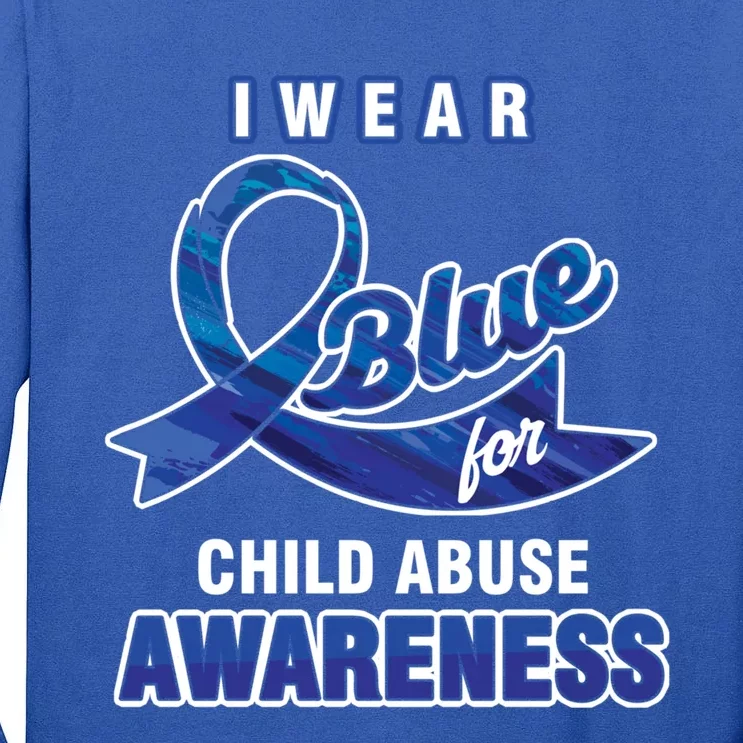 I Wear Blue Abuse Violence Crime Awareness Month Gift Tall Long Sleeve T-Shirt