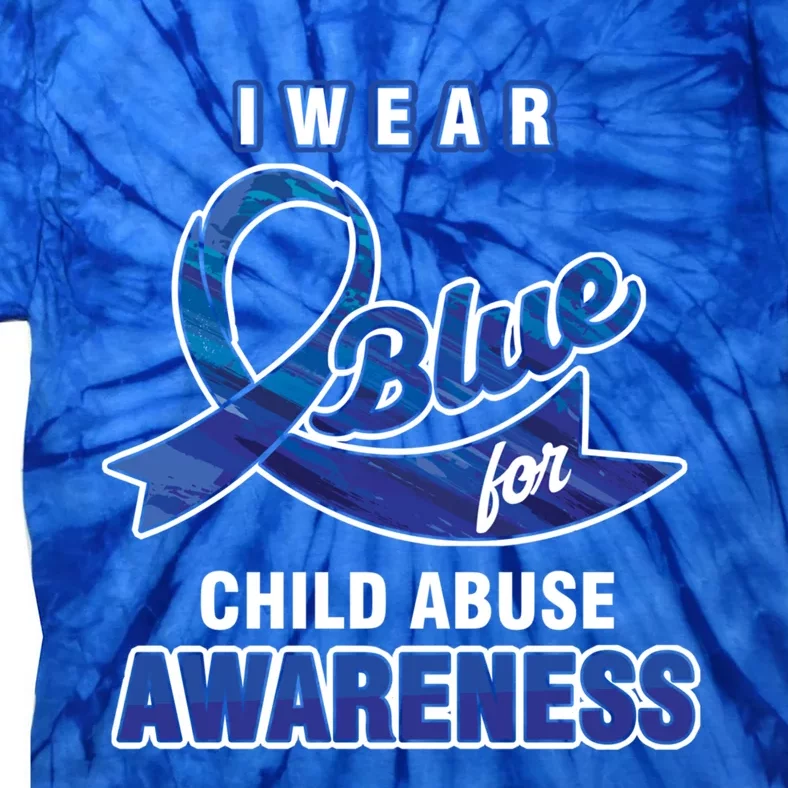 I Wear Blue Abuse Violence Crime Awareness Month Gift Tie-Dye T-Shirt