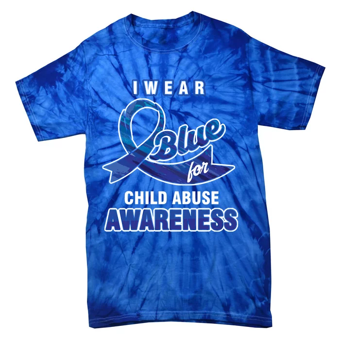 I Wear Blue Abuse Violence Crime Awareness Month Gift Tie-Dye T-Shirt