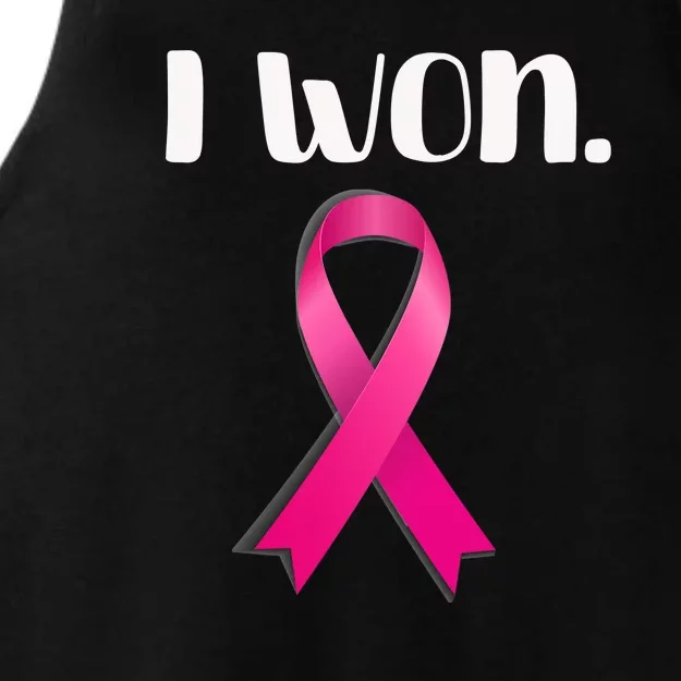 I Won Breast Cancer Awareness Strong Ladies Tri-Blend Wicking Tank