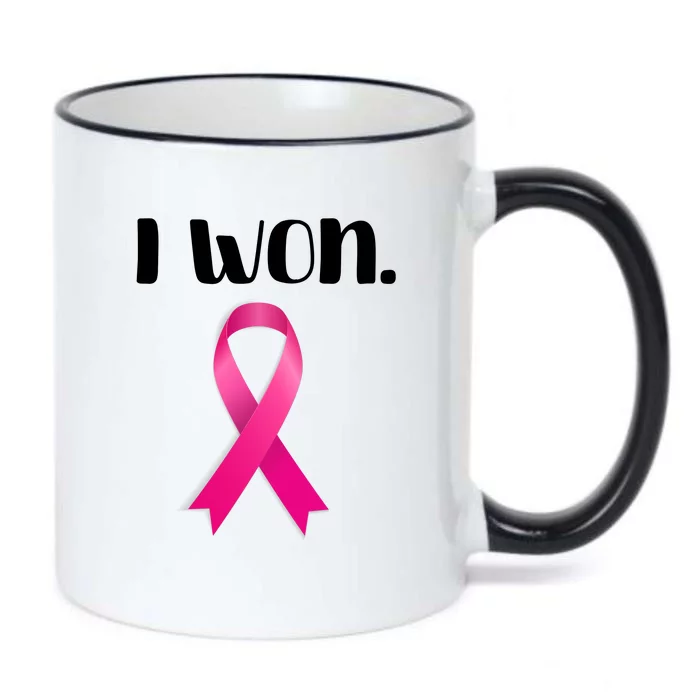 I Won Breast Cancer Awareness Strong Black Color Changing Mug