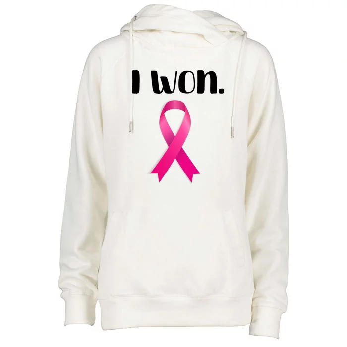 I Won Breast Cancer Awareness Strong Womens Funnel Neck Pullover Hood