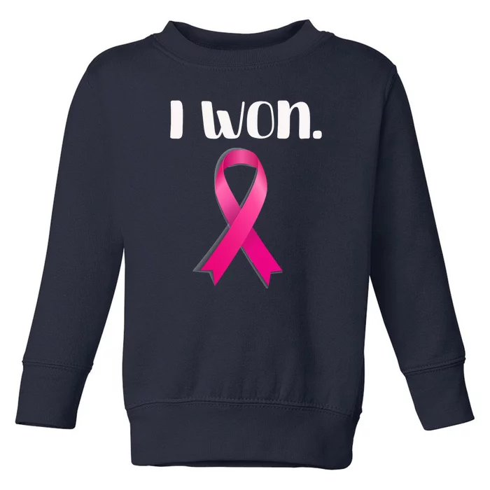 I Won Breast Cancer Awareness Strong Toddler Sweatshirt