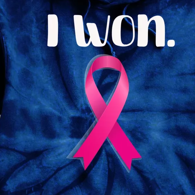 I Won Breast Cancer Awareness Strong Tie Dye Hoodie