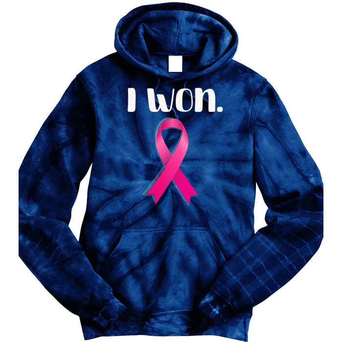 I Won Breast Cancer Awareness Strong Tie Dye Hoodie