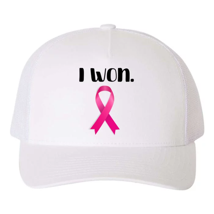 I Won Breast Cancer Awareness Strong Yupoong Adult 5-Panel Trucker Hat