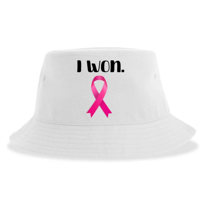 I Won Breast Cancer Awareness Strong Sustainable Bucket Hat