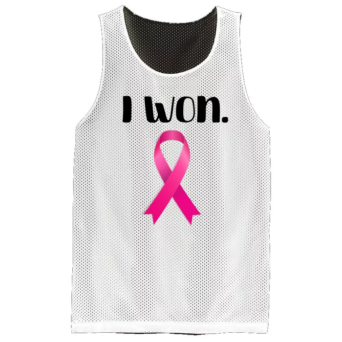 I Won Breast Cancer Awareness Strong Mesh Reversible Basketball Jersey Tank